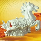 金錢馬純銀禮品加工定制、設(shè)計制作純銀工藝品